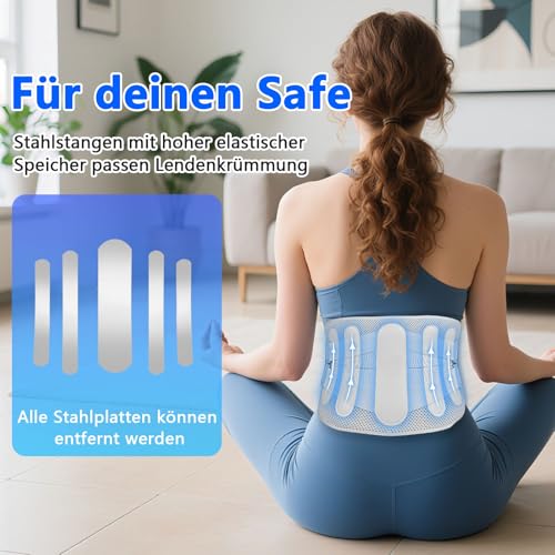 Faja Lumbar para Dolor Espalda y Ciática con 5 Varillas de Soporte para Hombre y Mujer (Medium)