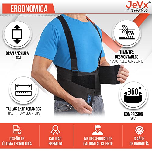  Faja Lumbar JEVX para Hombre y Mujer con Pad Lumbar para Dolor de Espalda
| Cinturón Abdominal Transpirable JEVX 2XL pa